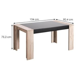 Obrazek Stół Toledo TS 155x90 szary dąb/czarny 11008829