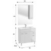Obrazek Zestaw szafka z umywalką Catania D80 i lustro z oświetleniem