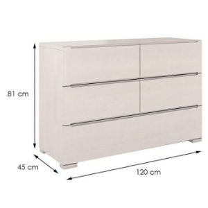 Obrazek Komoda Drewniana Sosnowa 5s Skandica Sparta Biała