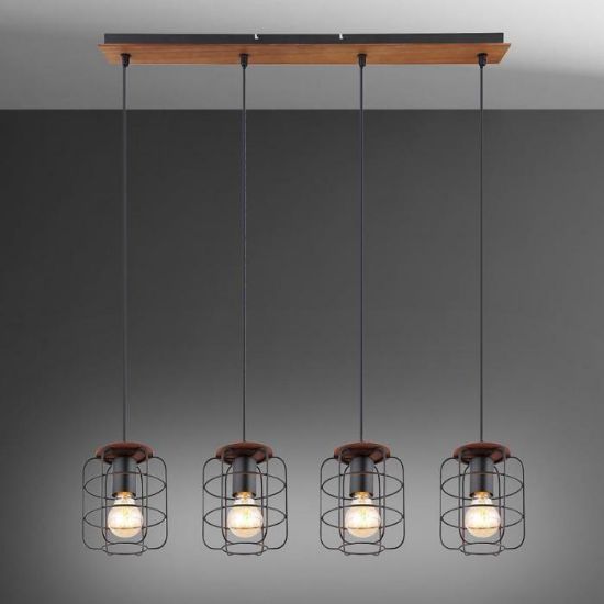 Obrazek Lampa 54037-4H Czarno-brązowa LW4