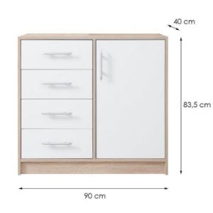 Obrazek Komoda Smart SRK2 dąb sonoma / biały