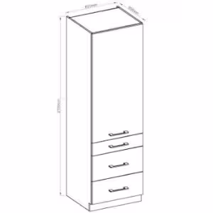 Obrazek Szafka kuchenna Vigo biały HG 60dks-210 3s 1f