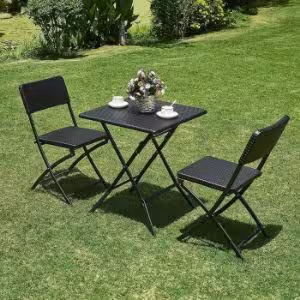 Obrazek Stolik składany kwadratowy 62cm czarny