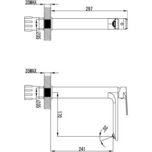 Obrazek Bateria umywalkowa wysoka Sol Black