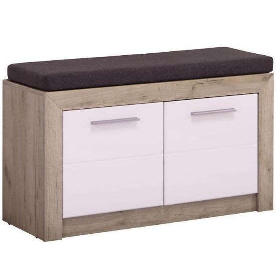 Obrazek Szafka Na Buty Astor Dąb Szary/Biały Połysk 11008566