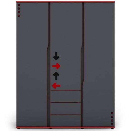 Obrazek Szafa Matrix 3D grafit/czerwony