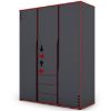 Obrazek Szafa Matrix 3D grafit/czerwony