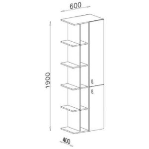 Obrazek Regał Planet PL5 biały/dąb/morski