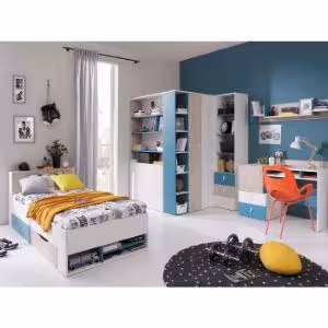 Obrazek Regał Planet PL5 biały/dąb/morski