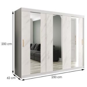 Obrazek  Szafa Marmur Pole 250 Biały/Marmur Biały 