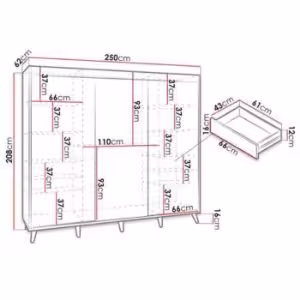 Obrazek Komplet Szuflad (2SZT) 250 Czarny