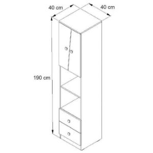 Obrazek Regał Nero 05 40 – Biały Mat