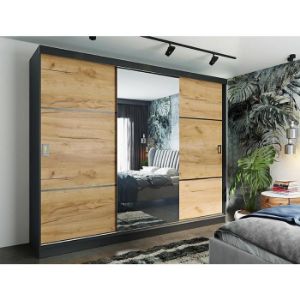 Obrazek Szafa Retro 200 3L grafit/ front craft