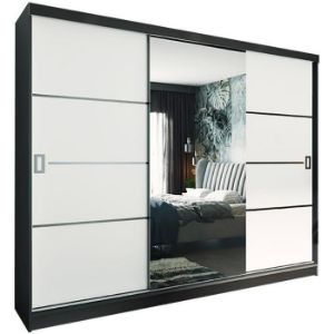 Obrazek Szafa Retro 200 4L grafit/ front biały