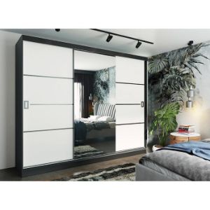 Obrazek Szafa Retro 200 4L grafit/ front biały