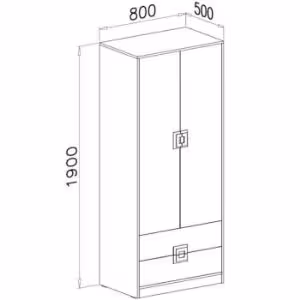 Obrazek Szafa Nico 80 biały/dąb jasny nr-1