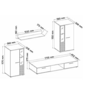 Obrazek Meblościanka Salsa biały mat