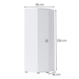 Obrazek Szafa narożna 3D3S Kiki PUG-BE/KI-15 white/white 