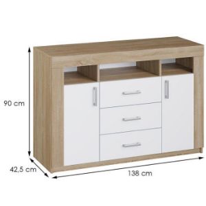 Obrazek Komoda Livia 138 Biały/D.Sonoma