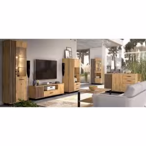 Obrazek Regał otwarty Sole LA10 dąb wotan/czarny mat