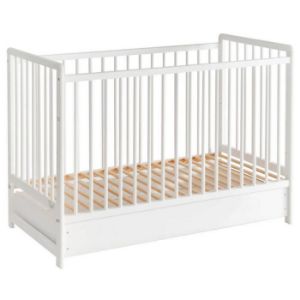 Obrazek Łóżeczko Cypi II Plus Szuflada+Materac Białe 