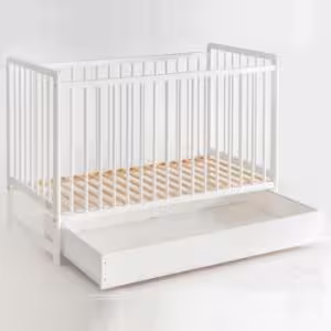 Obrazek Łóżeczko Cypi II Plus Szuflada+Materac Białe 