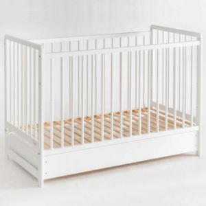 Obrazek Łóżeczko Cypi II Plus Szuflada+Materac Białe 