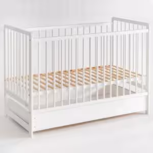 Obrazek Łóżeczko Cypi II Plus Szuflada+Materac Białe 