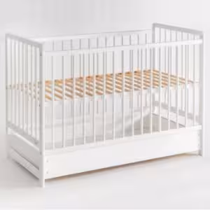 Obrazek Łóżeczko Cypi II Plus Szuflada+Materac Białe 