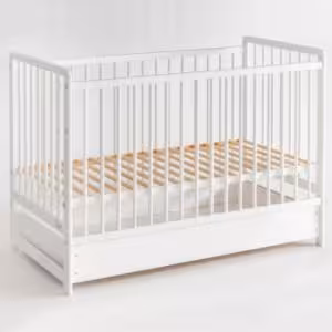 Obrazek Łóżeczko Cypi II Plus Szuflada+Materac Białe 