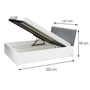 Obrazek Łóżko Lille 14 Biały Mat/Dąb Lefkas 