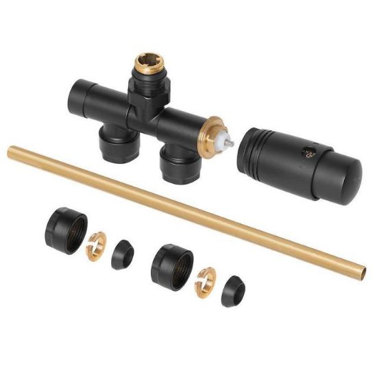 Obrazek Zestaw termostatyczny jednootworowy czarny 