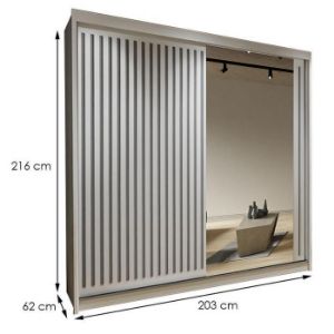 Obrazek Szafa Royal 203 Biała/Lamela Szara