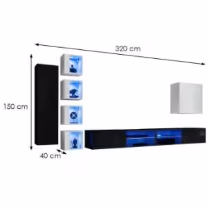 Obrazek Meblościanka Switch Xxvi Czarny/Biały