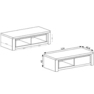 Obrazek Szafka RTV Livinio L10 ribbeck/biały połysk