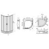Obrazek Kabina prysznicowa półokrągła KP4/TX5B 80/190 W15 SB BPZA 2EL Glass protect