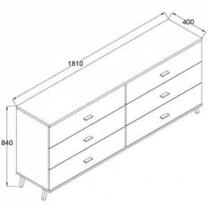 Obrazek Komoda 5 John dąb lefkas/czarny