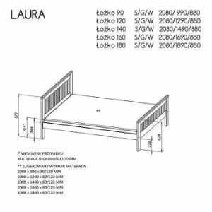 Obrazek Łóżko Laura 140 Antracyt