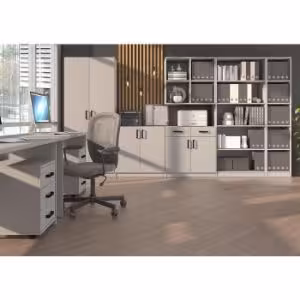 Obrazek Biurko Z Komodą Niską Malta Jasny Szary (Blat 56mm) Typ 140