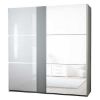 Obrazek Szafa Tunis 200 cm grafit/biały połysk/lustro LED