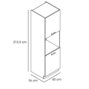 Obrazek Szafka kuchenna Denis d60pk 2133 pl biały satyna mat/biały 