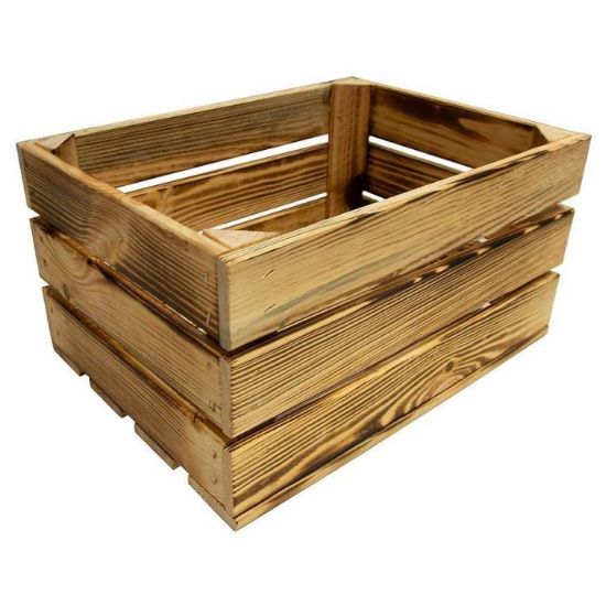 Obrazek Skrzynka drewniana opalana "M" 40x30x21 cm 