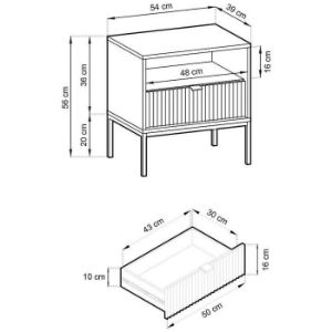 Obrazek Szafka Nocna Nova S54 Czarny