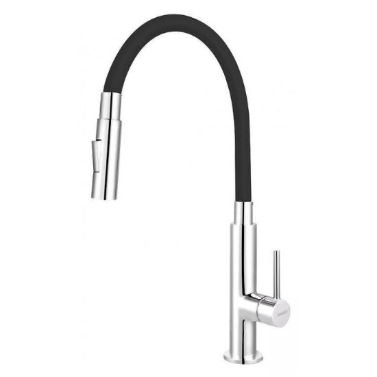 Obrazek Bateria zlewozmywakowa elastyczna z wylewką 2-funkcyjną Zumba Slim czarna 