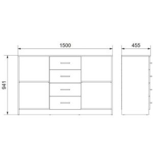 Obrazek  Komoda Bahli Biały Mat. 