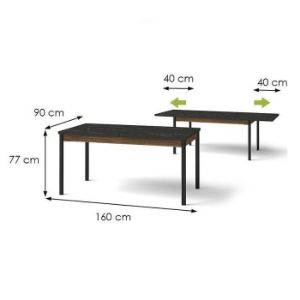 Obrazek Stół Prestigo P14 Orzech War/San Seb/Czarny Mat