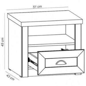 Obrazek Stolik nocny Prowansja sosna andersen/dąb lefkas ciemny