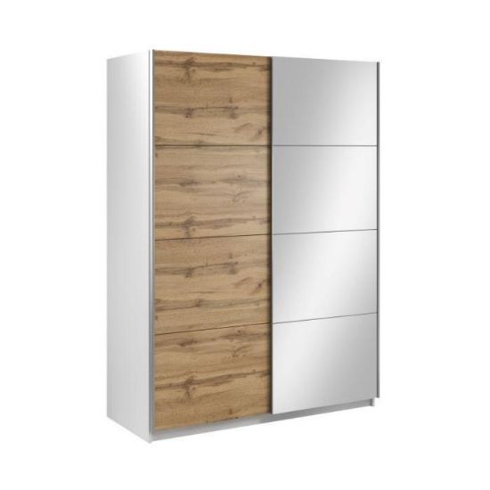 Obrazek Szafa z lustrem Asti 150 biały/dąb wotan
