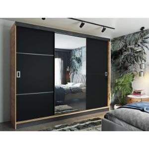 Obrazek Szafa Retro 200 2L craft/ front czarny