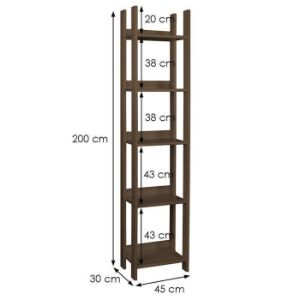 Obrazek Regał ażurowy 45 sosna bejca brąz